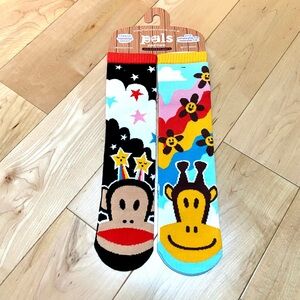 new Paul Frank Julius & Clancy colorful mismatched socks adult L